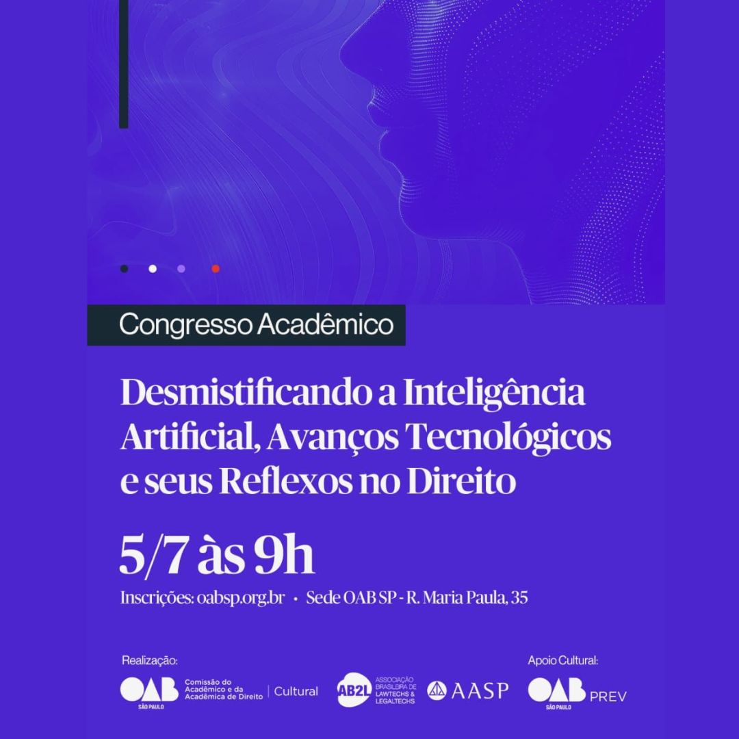 Participe do II Congresso Acadêmico: Desmistificando a inteligência artificial, avanços tecnológicos e seus reflexos no Direito