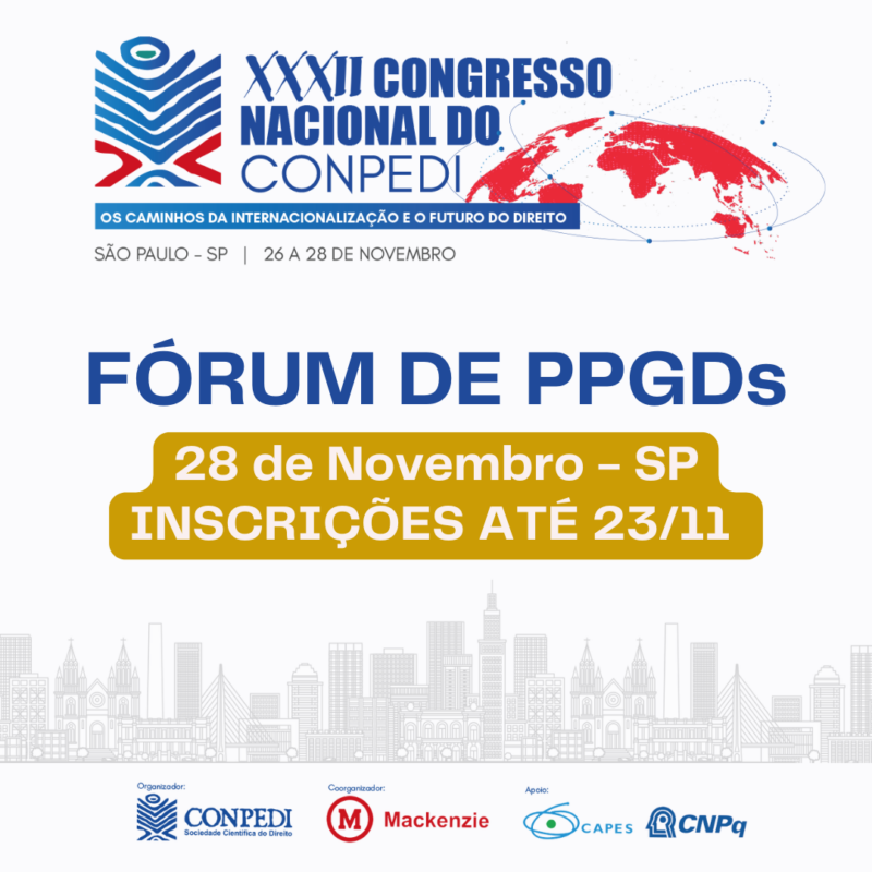 Abertas as Inscrições para o Fórum de Coordenadores de PPGDs – São Paulo